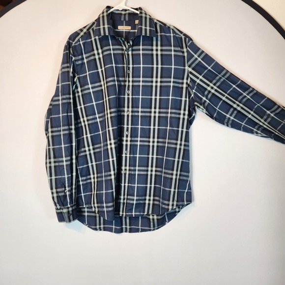 Burberry Other - Burberry Brit Jack Sport Shirt Men's XL Blue Nova Check Plaid Button-Down Shirt